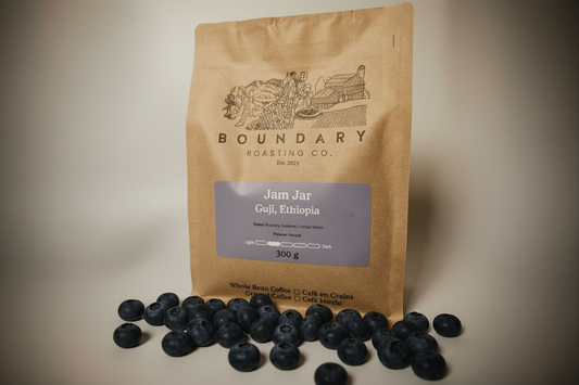 Jam Jar coffee bag with blueberries